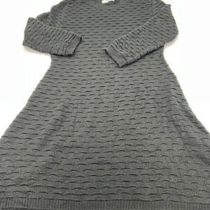 elodie sweater dress black textured Fit Flare 3/4 sleeve size Medium
